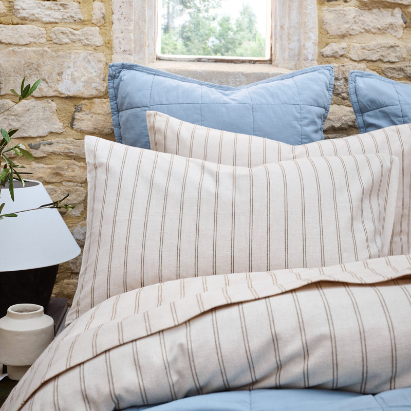 Flannel Marl Pillow Case, Oat, Standard Pillowcase