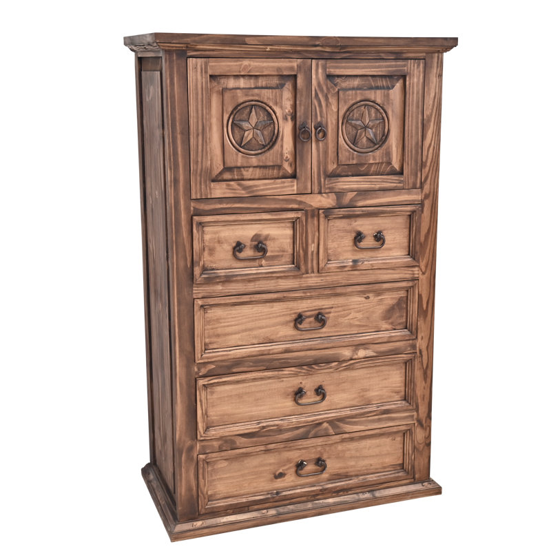 Commode avec étoile sculptée, Brun
