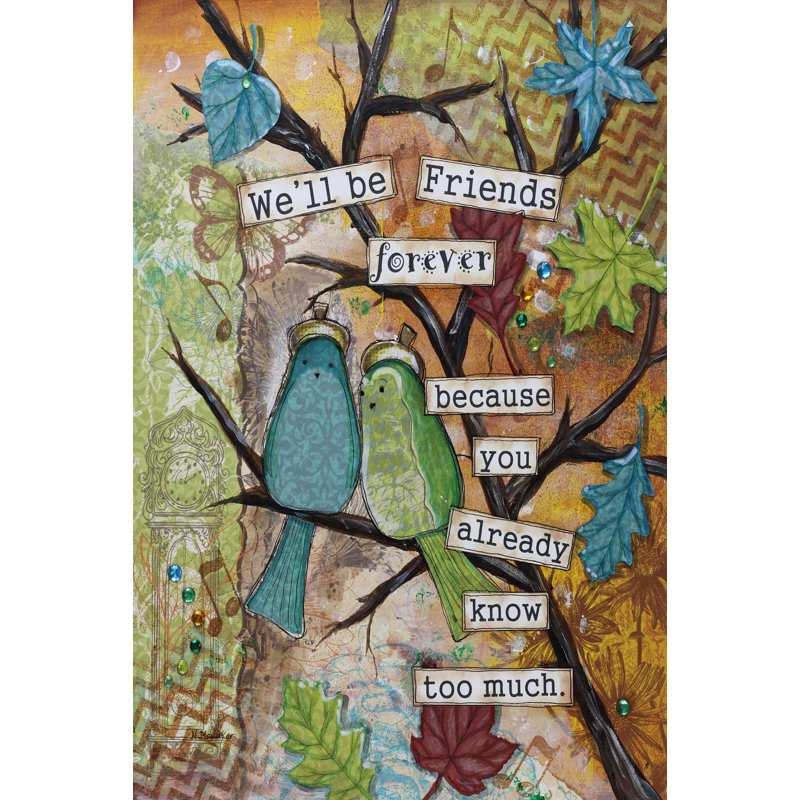 «Friends Forever» par Morrell, reproduction d'art sur toile tendue, H 45 po x l 30 po