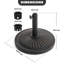 Outdoor 15 kg Round Patio Parasol Base, Polyethylene and Concrete