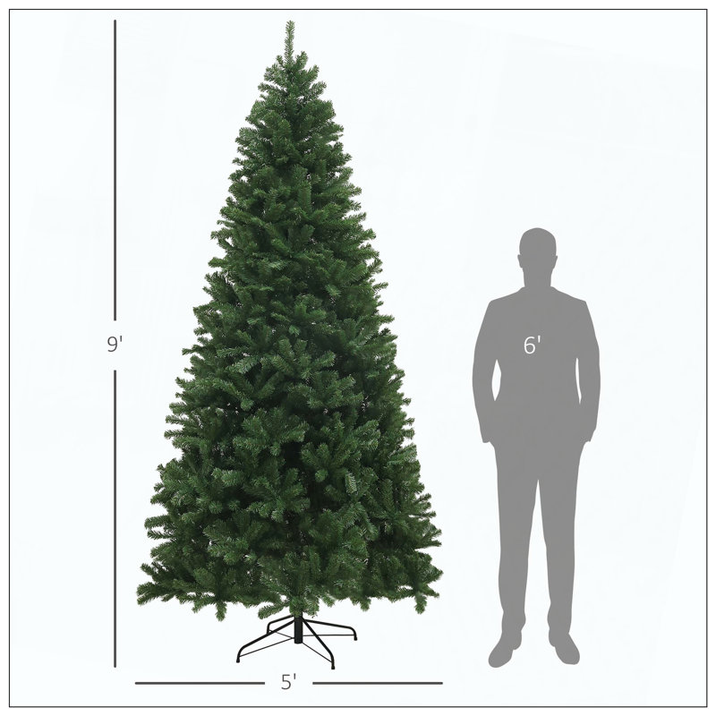 Arbre de Noël artificiel, arbre de Noël avec 2132 branches, ouverture automatique, décoration des Fêtes avec base en acier pour le bureau personnel