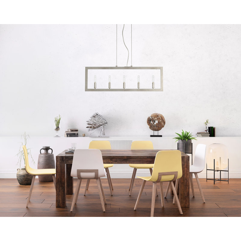Luminaire suspendu linéaire à 5 lumières pour îlot de cuisine Biay, Crépuscule doré