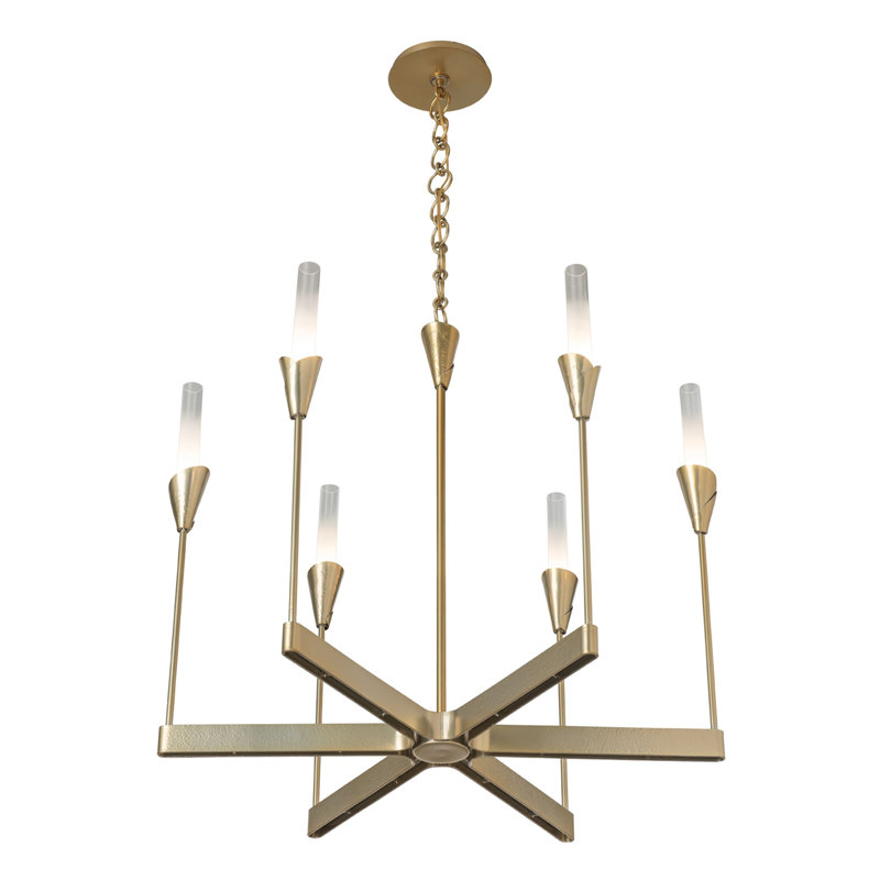 Lustre sphérique à 6 lumières à intensité variable Lilium, Laiton moderne