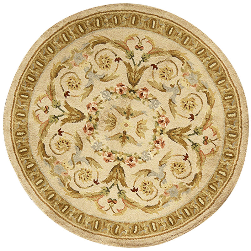Tapis crème et beige noué à la main de haute qualité