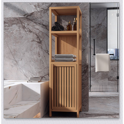 Armoire de rangement en bambou à grande capacité pour salle de bain et salon