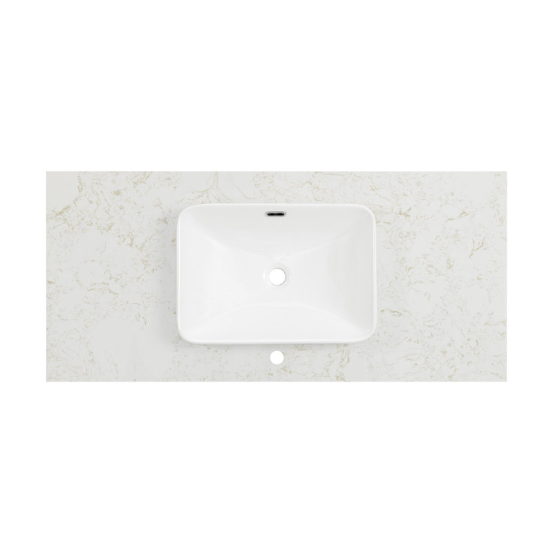 Through Lines 48" Single Bathroom Vanity, White, Single-Hole