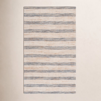 Hand-Tufted Striped Jute Wool Rug