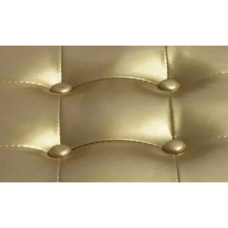 Plumlee Faux Leather Barrel Chair with Ottoman, Gold Faux Leather