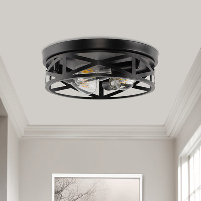 Plafonnier encastré tambour noir clair Marika