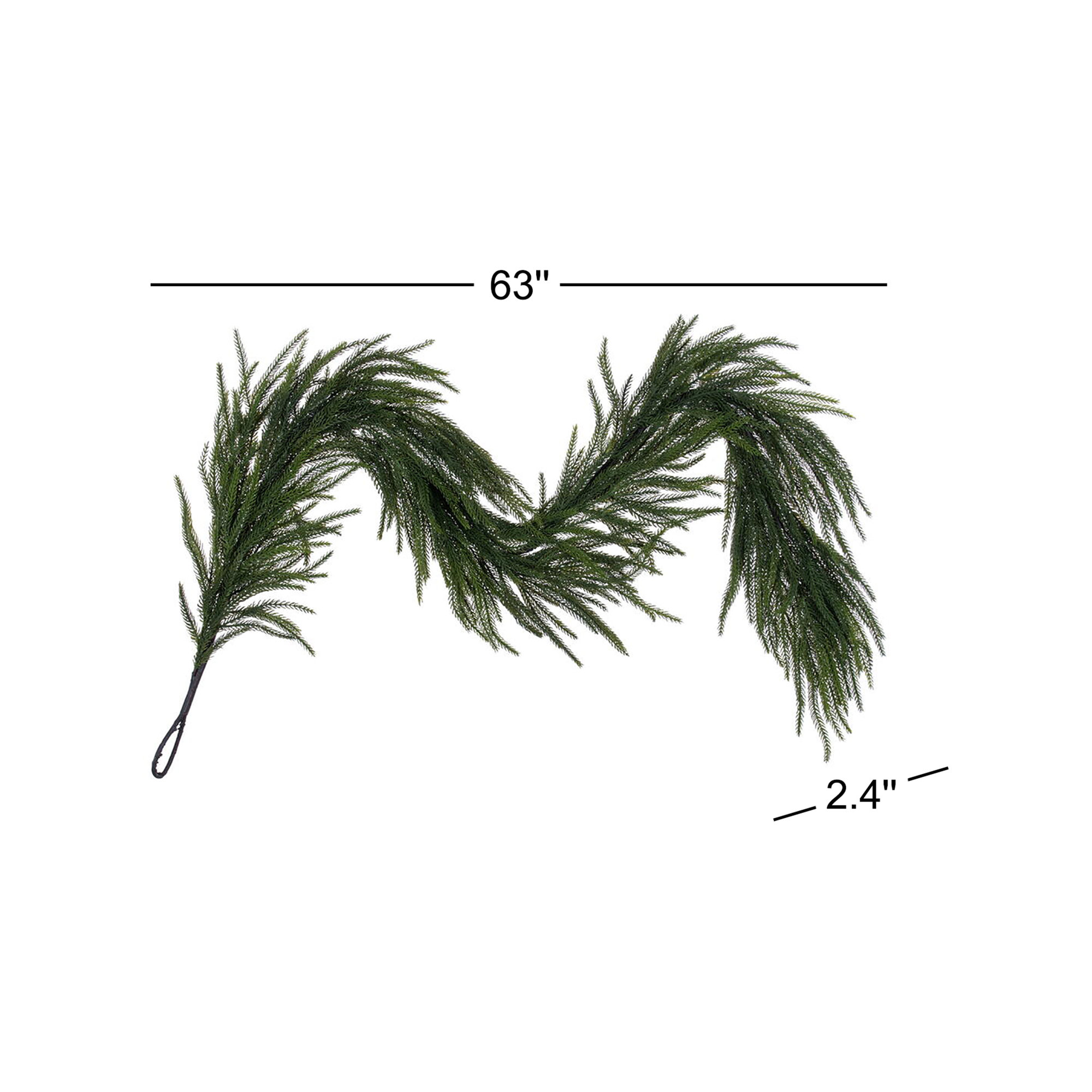 Faux Pine Garland, 63"