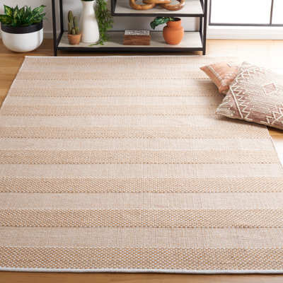 Striped Kilim Flat Weave Cotton Striped Rug