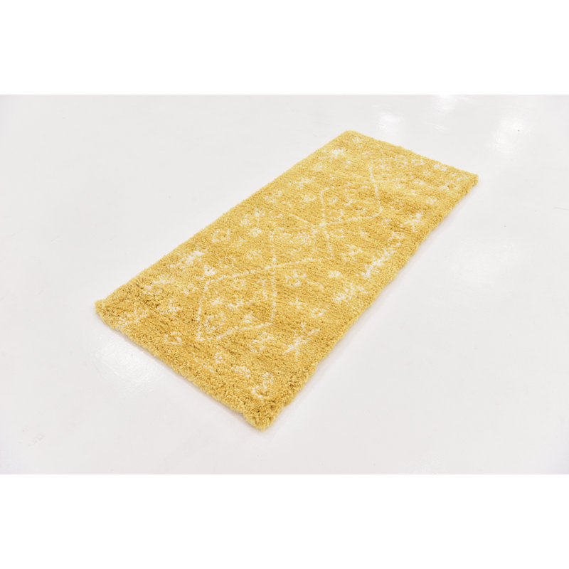 Jonnye Southwestern Area Rug, Rectangle 5'1" x 8', Yellow/Ivory