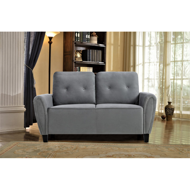 Murrill Upholstered 58.27'' Loveseat, Gray 100% Polyester