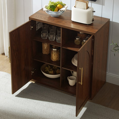 Garde-manger de style campagne moderne H 32 po, armoire buffet avec porte arquée et tablettes réglables