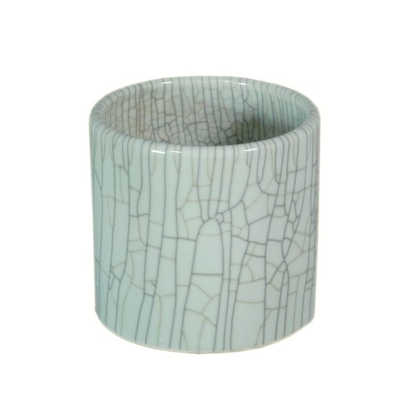 Handmade Ceramic Planter, 6" H x 6" W x 6" D, Lime Green