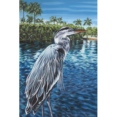 Peaceful Heron I 1 Piece Wrapped Canvas Painting
