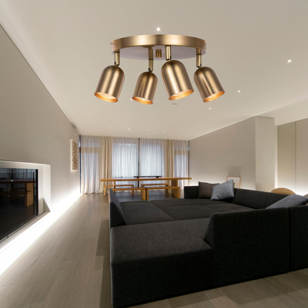 Unicozin LED 4 Light Track Lighting Kit, Matt Nickel 4 Way Ceiling Spot