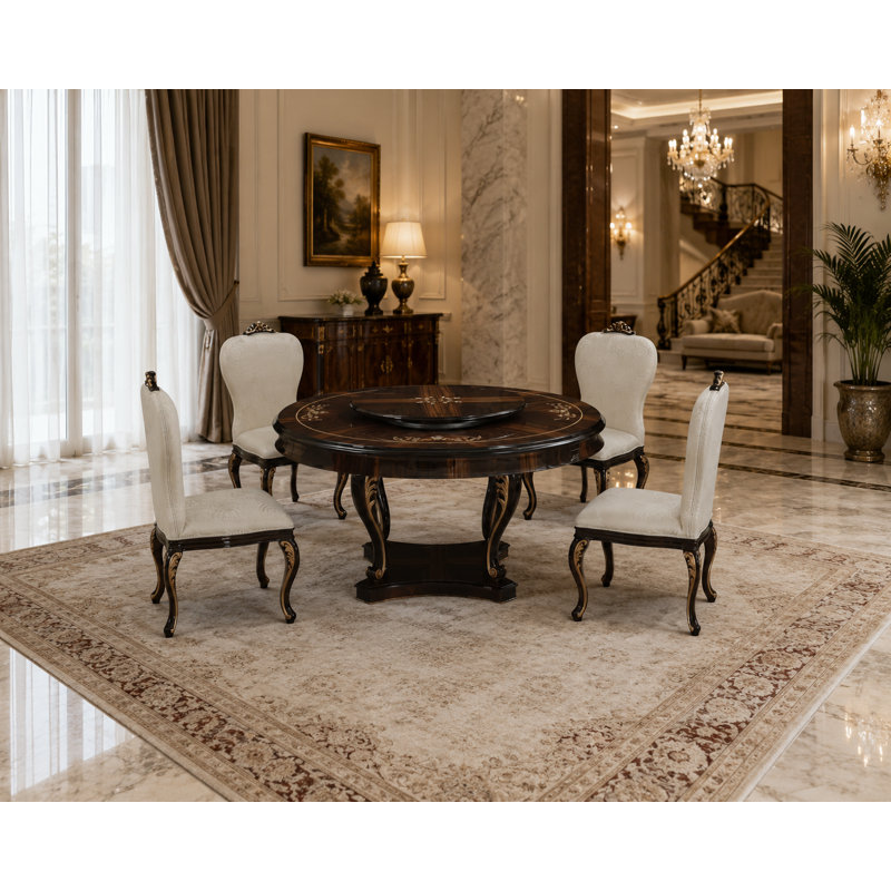 Table de salle à manger en bois de noyer massif 59,06 po Athena, Avec base