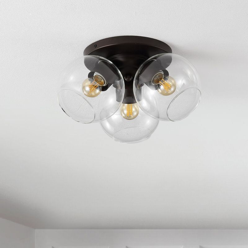 Plafonnier semi-encastré 3 lumières 11,5 po Aliahna, Bronze huilé