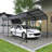 Metal Carport 15 x 10 FT with Reinforced Frame, Windproof Ground Anchors-123403132