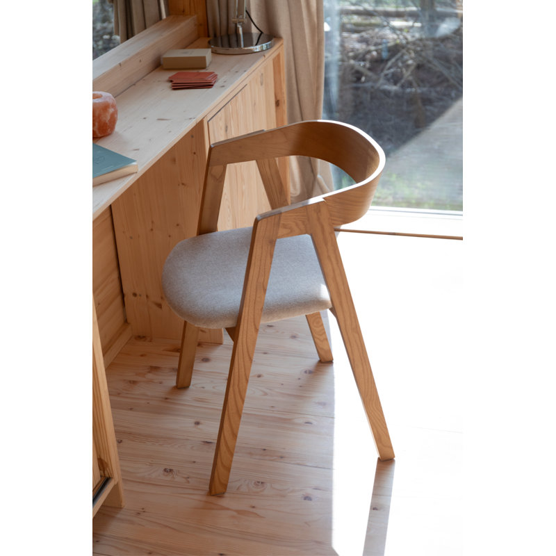 Dining Chair Upholstered Arm Chair, Natural