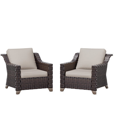 Wicker Outdoor Lounge Chair With Cushions