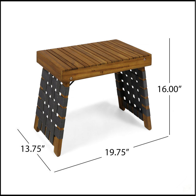 Table d'appoint pliable Huntsville en bois d'acacia durable et conception portable pour une utilisation extérieure