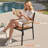 Deen Auminum Stackable Outdoor Dining Armchair-118337268-134106875
