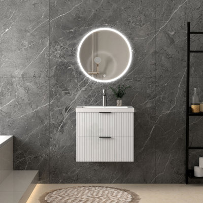 600mm Single Bathroom Vanity with Integrated Resin Basin
