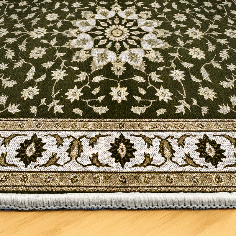Tapis marocain beige en coton et polyester à imprimé numérique Albasa Collection, Rectangle 4 pi x 6 pi 7 po