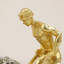 Sculpture de bureau or minière avec cristal de pyrite brute - statue de collection unique pour le bureau à domicile, la bibliothèque et le manteau de cheminée | Idée cadeau unique