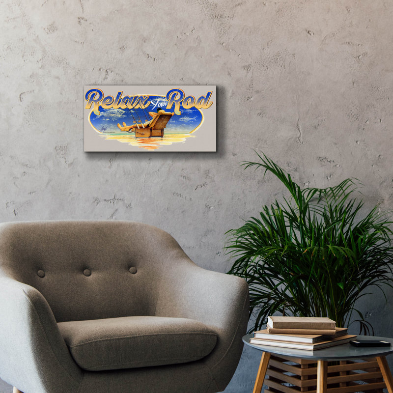 «Relax Rod» par James Mazzotta, art mural sur toile, H 12 po x l 24 po x P 0,75 po