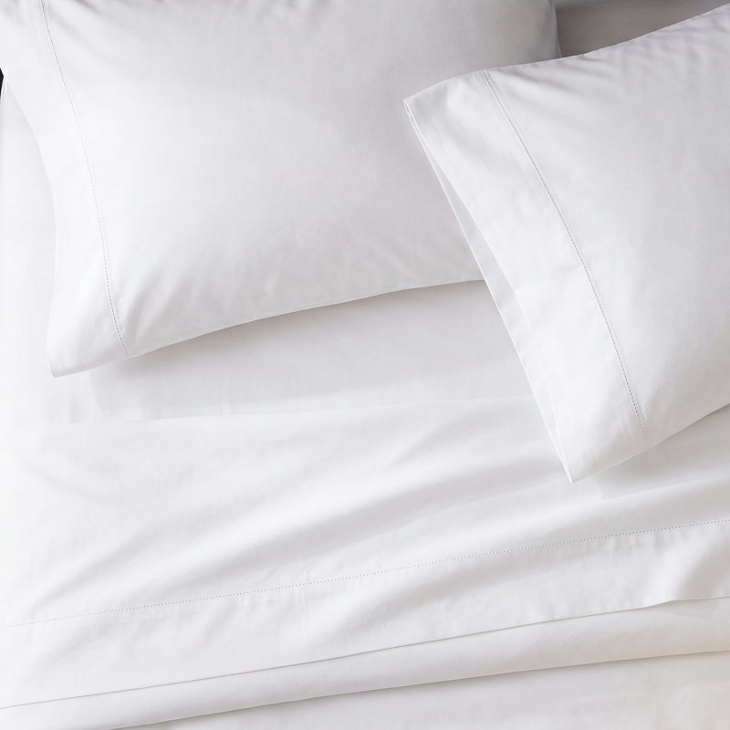 Barbe Sheet Set, Cal.King Sheet Set+Fitted Sheet+2Pillowcases, White