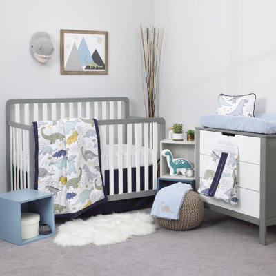Ensemble de literie de 8 pièces pour lit de bébé avec petits dinosaures Nojo de Waverly Place