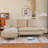 Modular L-Shaped Sectional Sofa With Swivel & Detachable Armrests – Plush Corduroy Upholstery-1682522279