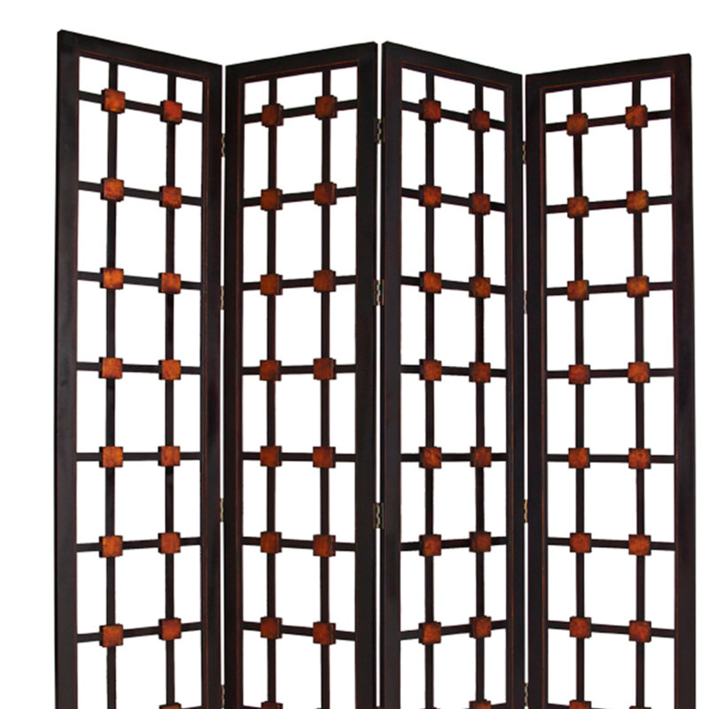 Higbee 84'' W x 84'' H 4 - Panel Solid Wood Folding Room Divider