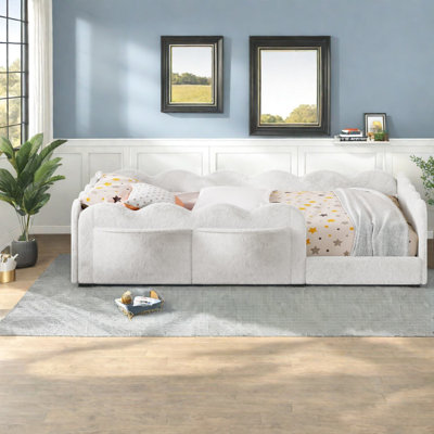 Lit simple moderne avec rangement, panneau de plancher en bois aggloméré pour la maison