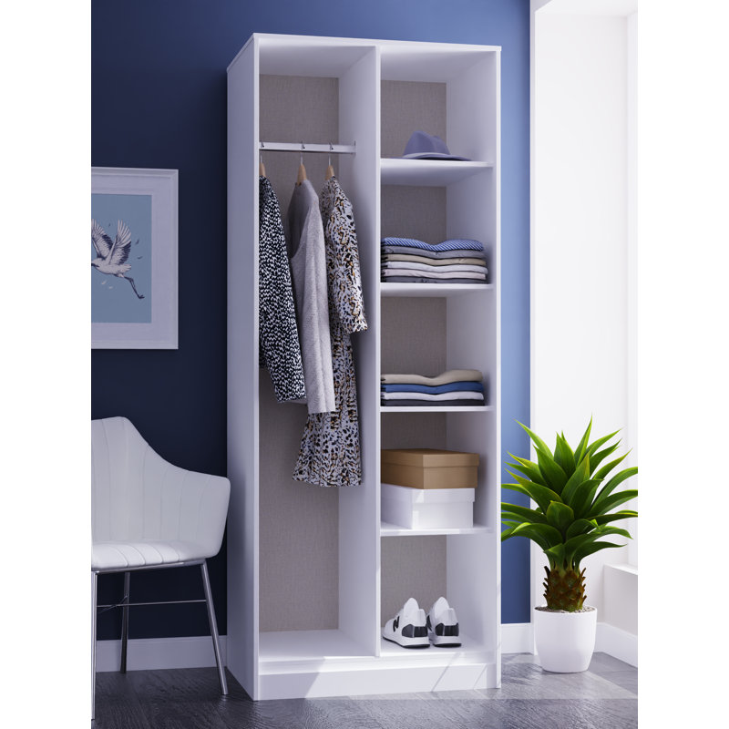Fully Assembled 3 Door Wardrobe, White Matt, 197cm H X 111cm W X 53cm D