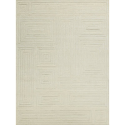 Teton Handmade New Zealand Wool Beige/Ivory Area Rug