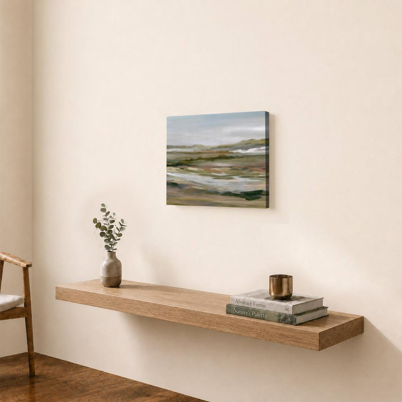 Paysage désertique vallonné par Carol Robinson - Graphisme sur toile, H 18 po x l 24 po, Toile tendue, Ne s’applique pas