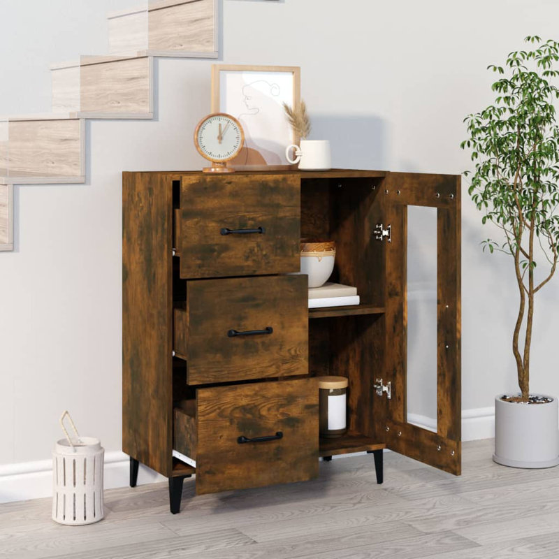 Aaroh 69.5Cm Wide 3 Drawer, Smoked Oak