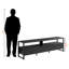 Meuble télé 72 po Rodney avec finition en stratifié noir, l 72,12 po x P 15,08 po x H 21,46 po