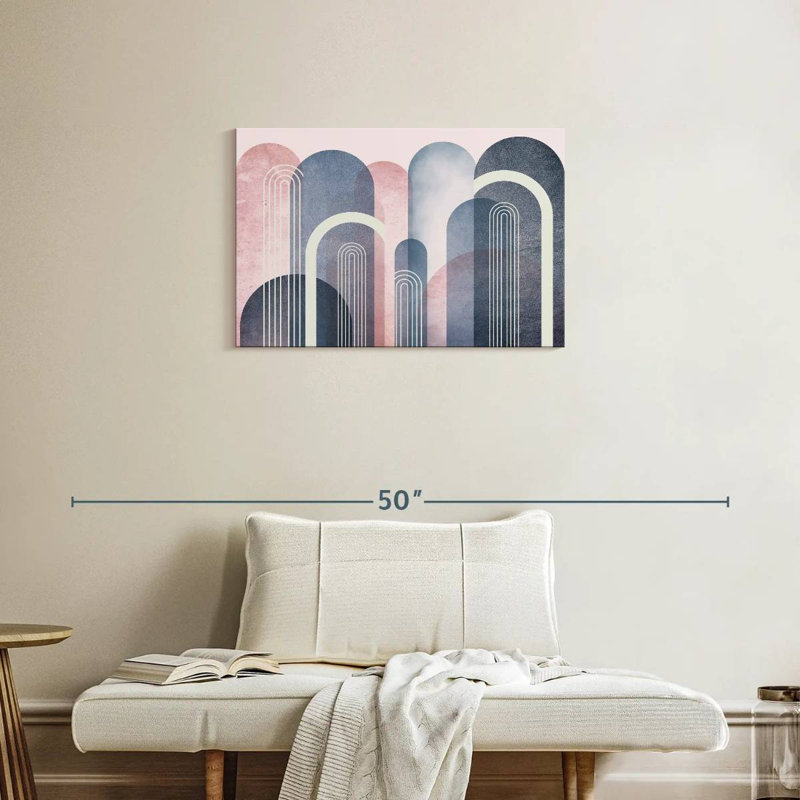 Avery Mid-Century Arches Blush marine, H 20 po x l 30 po