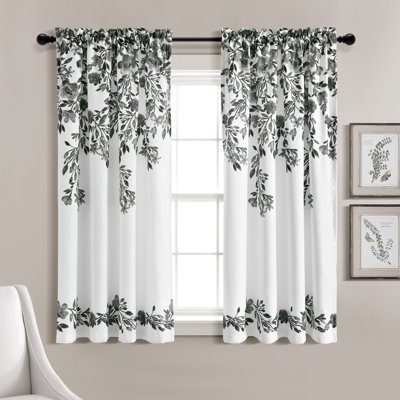 Ensemble de rideaux filtrant la lumière Tanisha noir / blanc 52X63 + 2