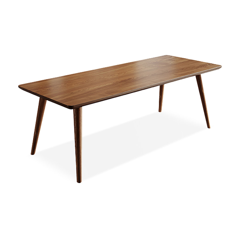Corrigan Studio® Light-walnut Rectangular Solid Wood Dining Table | Wayfair