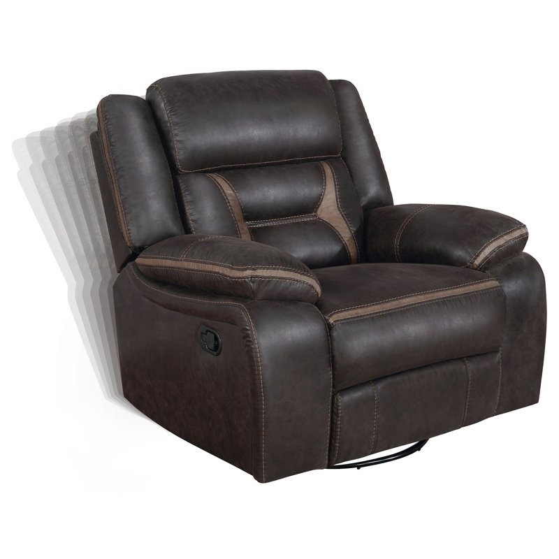 Fauteuil inclinable oscillant brun avec accoudoirs coussinés, Brun