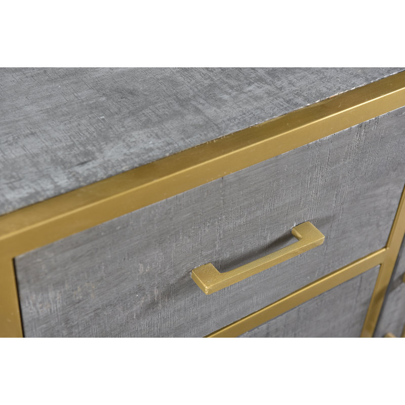 Coombes 59'' Solid Wood Sideboard, Gold/Gray