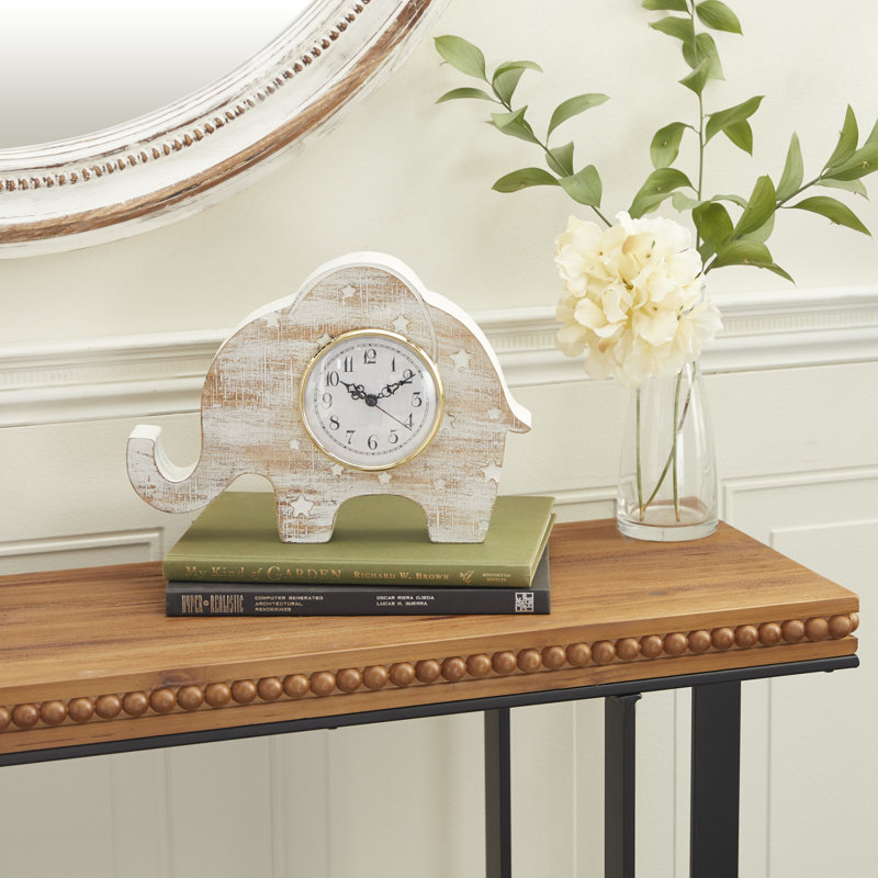 Horloge de table analogique blanche