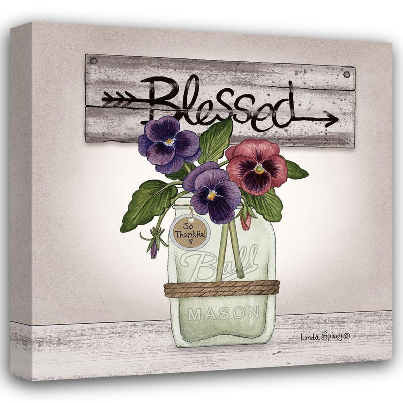«Red Barrel Studio® Spivey, Linda», reproduction d'art sur toile tendue: Pansy Blessing, H 15 po x l 15 po