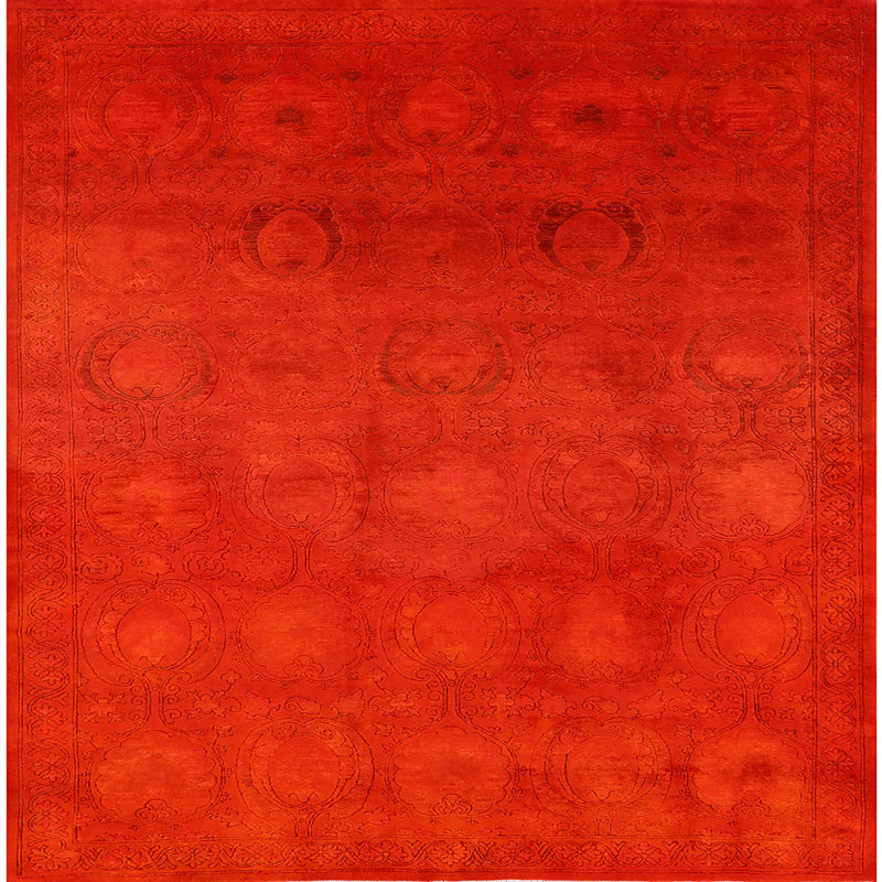 Tapis de style oriental rouge, Carré 3 pi
